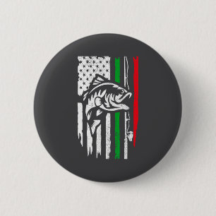 American Italian B Fishing Flag For Fisherman Ital 6 Cm Round Badge
