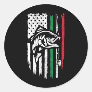 American Italian B Fishing Flag For Fisherman Ital Classic Round Sticker