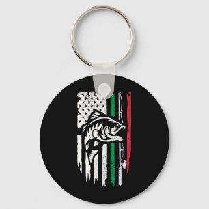 American Italian Byss Fishing Flag For Fisherman I Key Ring