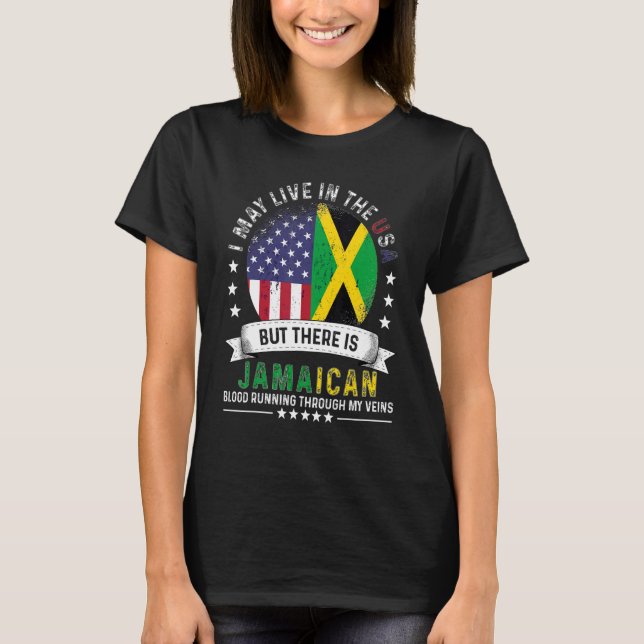 American Jamaican Home in US Patriot American Jama T-Shirt (Front)