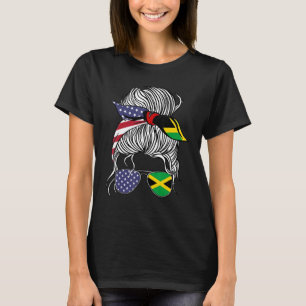 American Jamaican Patriot Flag Women Girl Jamaica  T-Shirt