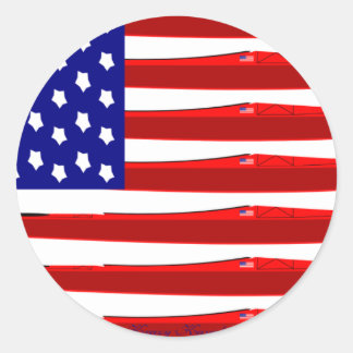 American Kayak Flag Classic Round Sticker