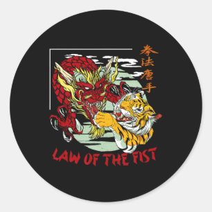 American Kenpo Karate Chinese Characters Law Of Th Classic Round Sticker