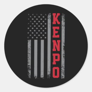 American Kenpo Karate Design Usa Flag Martial Art Classic Round Sticker