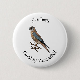 American kestrel bird cartoon illustration 6 cm round badge