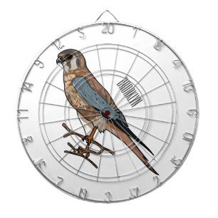 American kestrel bird cartoon illustration  dartboard