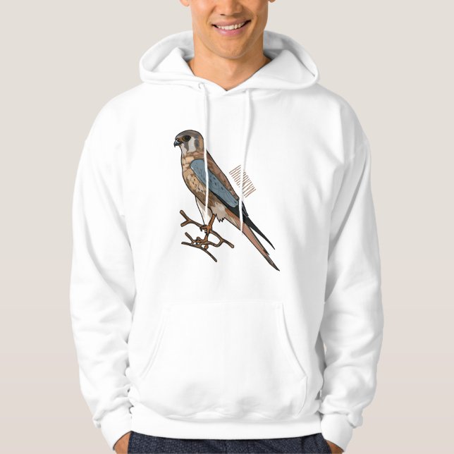 American kestrel bird cartoon illustration  hoodie (Front)