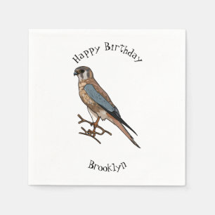 American kestrel bird cartoon illustration napkin