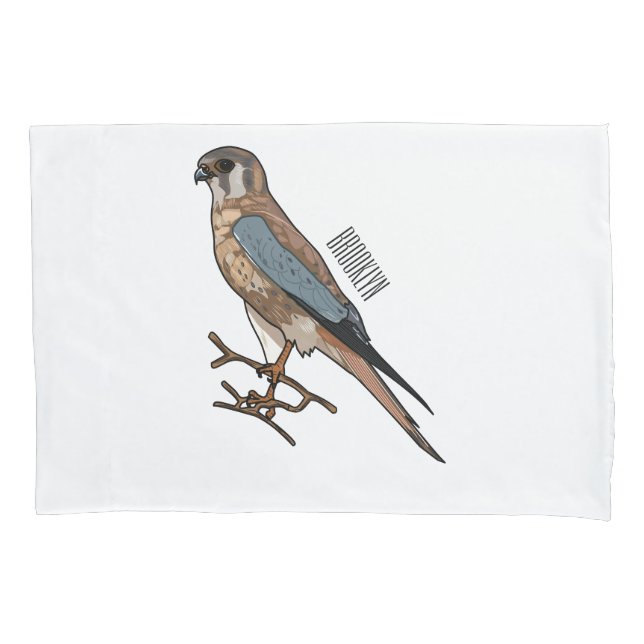 American kestrel bird cartoon illustration  pillowcase (Front)