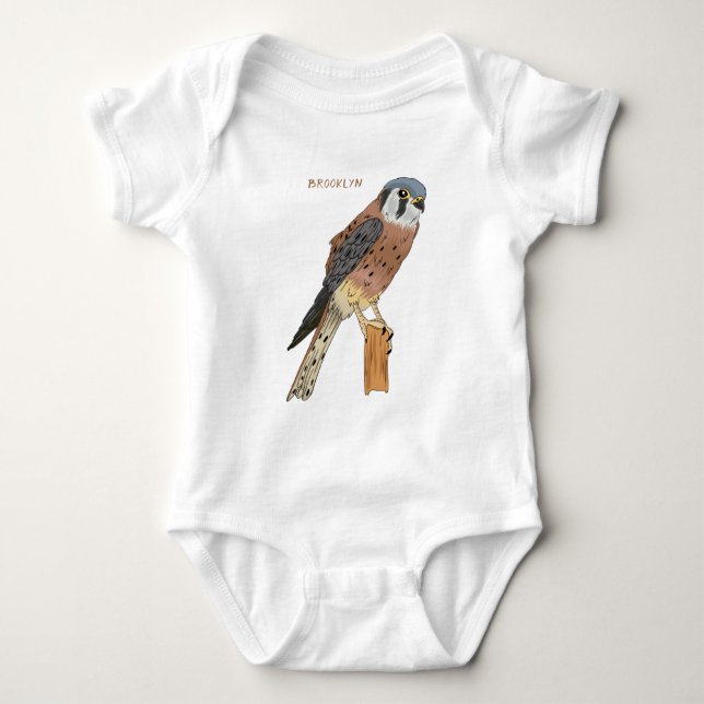 American Kestrel bird illustration Baby Bodysuit (Front)