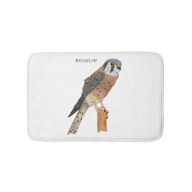 American Kestrel bird illustration  Bath Mat (Front)