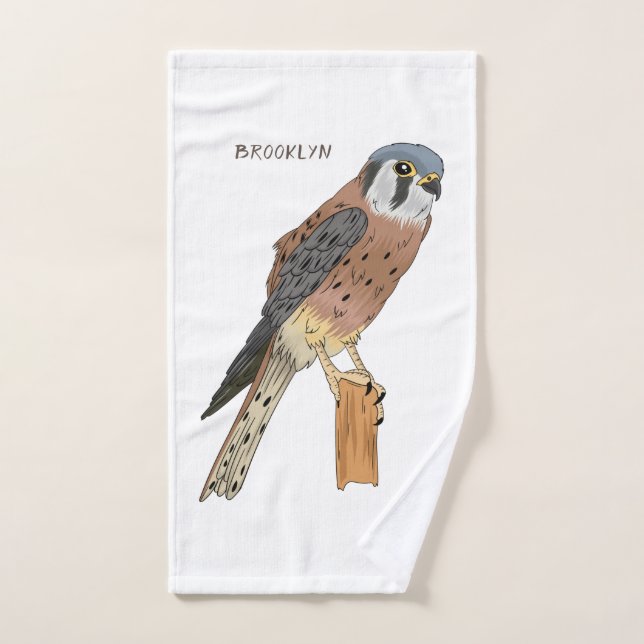 American Kestrel bird illustration Bath Towel Set (Hand Towel)