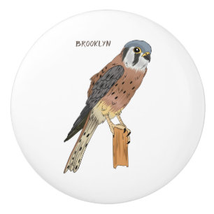 American Kestrel bird illustration Ceramic Knob