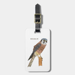American Kestrel bird illustration Luggage Tag