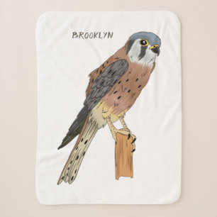 American Kestrel bird illustration  Sherpa Blanket