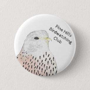 American Kestrel Birdwatching Club 6 Cm Round Badge