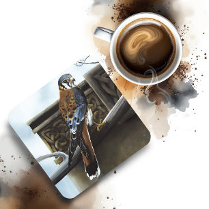American Kestrel Falcon Celtic Knotwork Wildlife Coaster