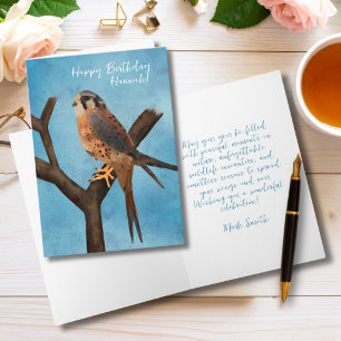 American Kestrel Falcon Contemporary Watercolor Card