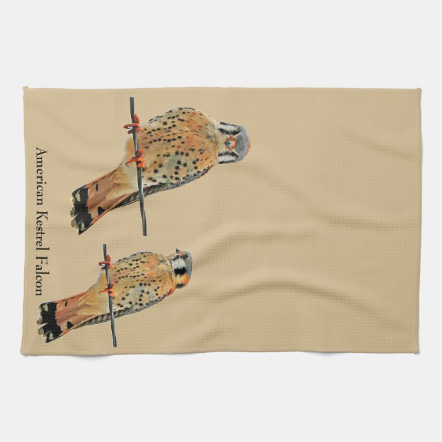 American Kestrel Falcon Tea Towel (Horizontal)