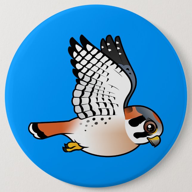 American Kestrel in flight 6 Cm Round Badge (Front)