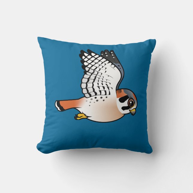 American Kestrel in flight Cushion (Front)