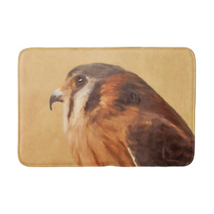 American Kestrel Painting - Original Bird Art Bath Mat