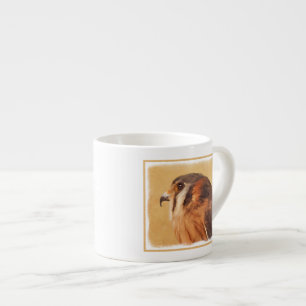 American Kestrel Painting - Original Bird Art Espresso Cup
