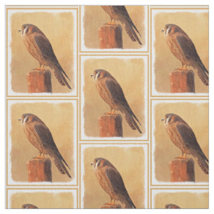 American Kestrel Painting - Original Bird Art Fabric