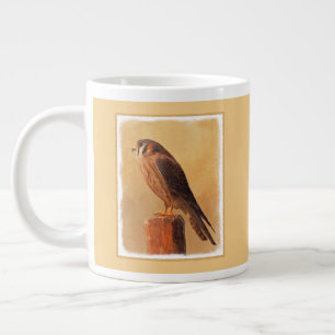 American Kestrel Painting - Original Bird Art Large Coffee Mug