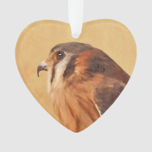 American Kestrel Painting - Original Bird Art Ornament