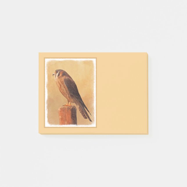 American Kestrel Painting - Original Bird Art Post-it Notes (Front)