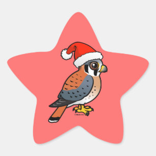 American Kestrel Santa Star Sticker