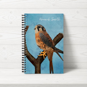 American Kestrel Watercolor   Personalised Bird Notebook