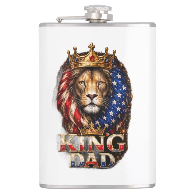 American King Dad  Hip Flask (Front)