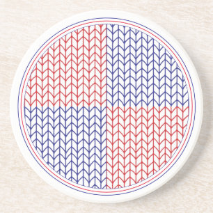 AMERICAN KNIT Round Sandstone Coaster
