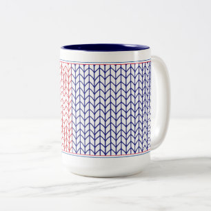 AMERICAN KNIT Tall Navy Two-Tone Mug