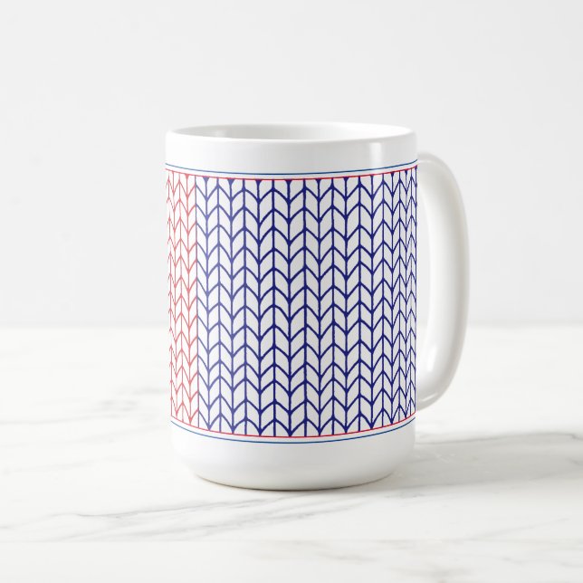 AMERICAN KNIT Tall White Mug (Front Right)