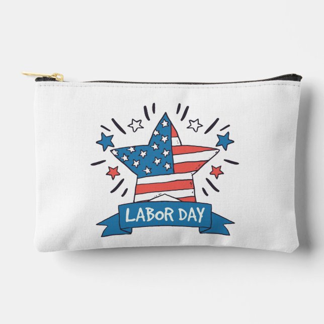 American Labour Day Creative Illustration Design Accessory Pouch (Front)