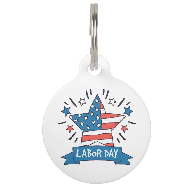 American Labour Day Creative Illustration Design Pet Tag (Front)