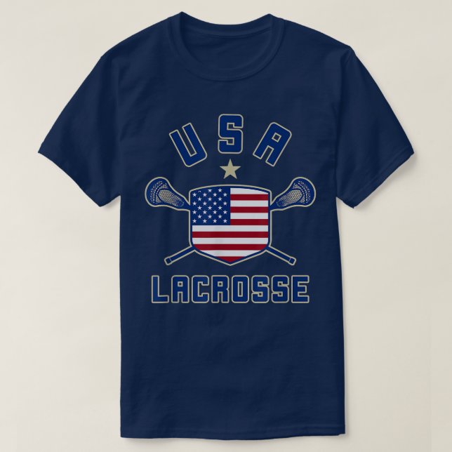 American Lacrosse   USA Lax Flag Shield tee  (Design Front)