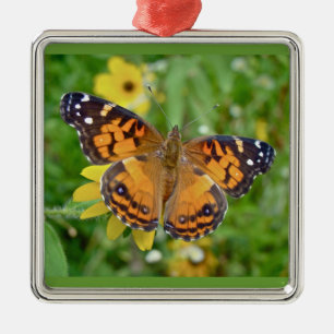 American Lady Butterfly - Vanessa virginiensis Metal Tree Decoration