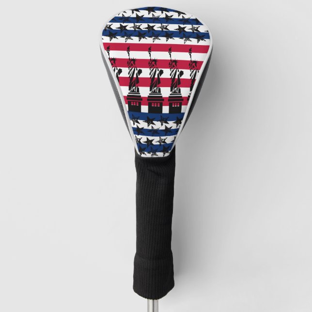 American Lady Liberty Freedom Flag  Golf Head Cover (Front)