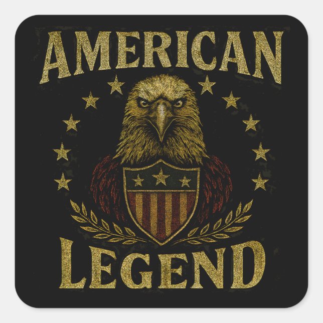 American Legend – USA Heritage Pride Bold Square Sticker (Front)