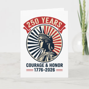  American Liberty Statue Courage Honour Celebratio Card