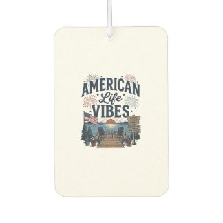 American Life Vibes Patriotic Lake Vector Shirt_1 Car Air Freshener
