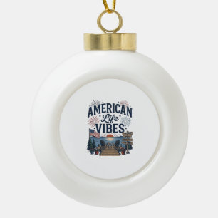 American Life Vibes Patriotic Lake Vector Shirt_1 Ceramic Ball Christmas Ornament