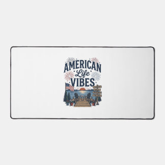 American Life Vibes Patriotic Lake Vector Shirt_1 Desk Mat