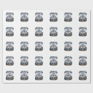 American Life Vibes Patriotic Lake Vector Shirt_1 Wrapping Paper