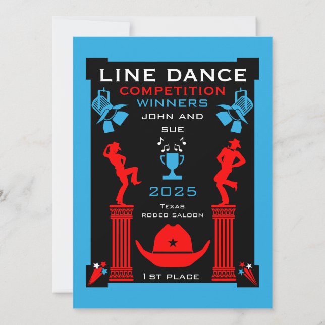 American Line Dancing Competition Card (Front)