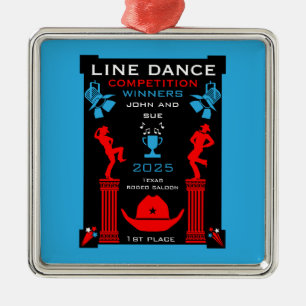 American Line Dancing Competition Metal Ornament